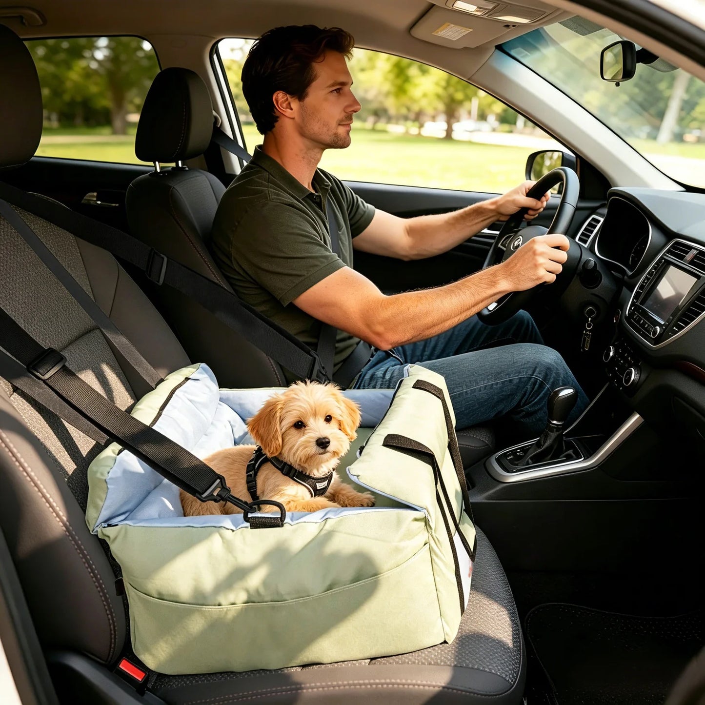BINGOPAW Dog Car Seat For Dogs Booster With Safety Belt
