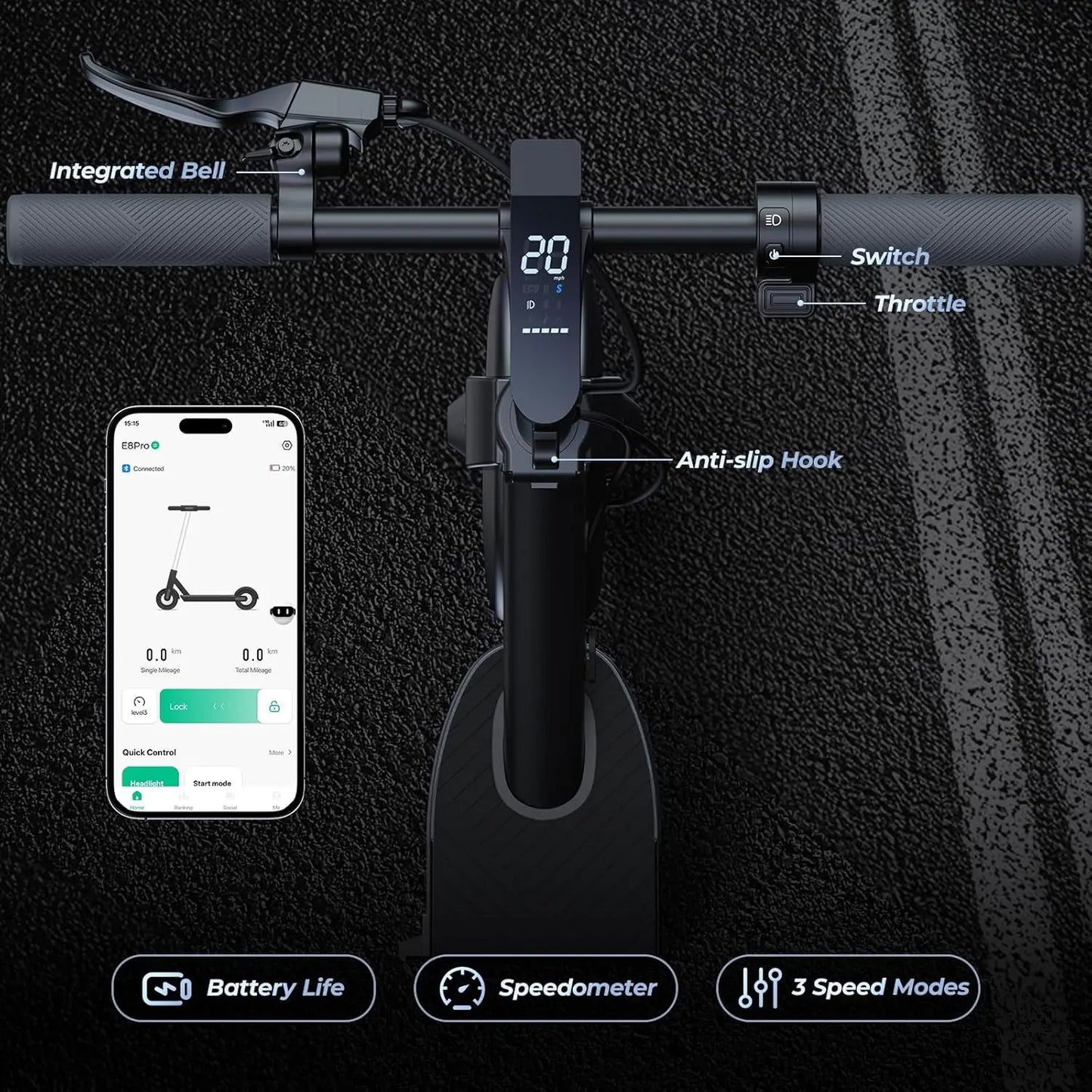 High Speed Foldable Electric Scooter 500W With App Control