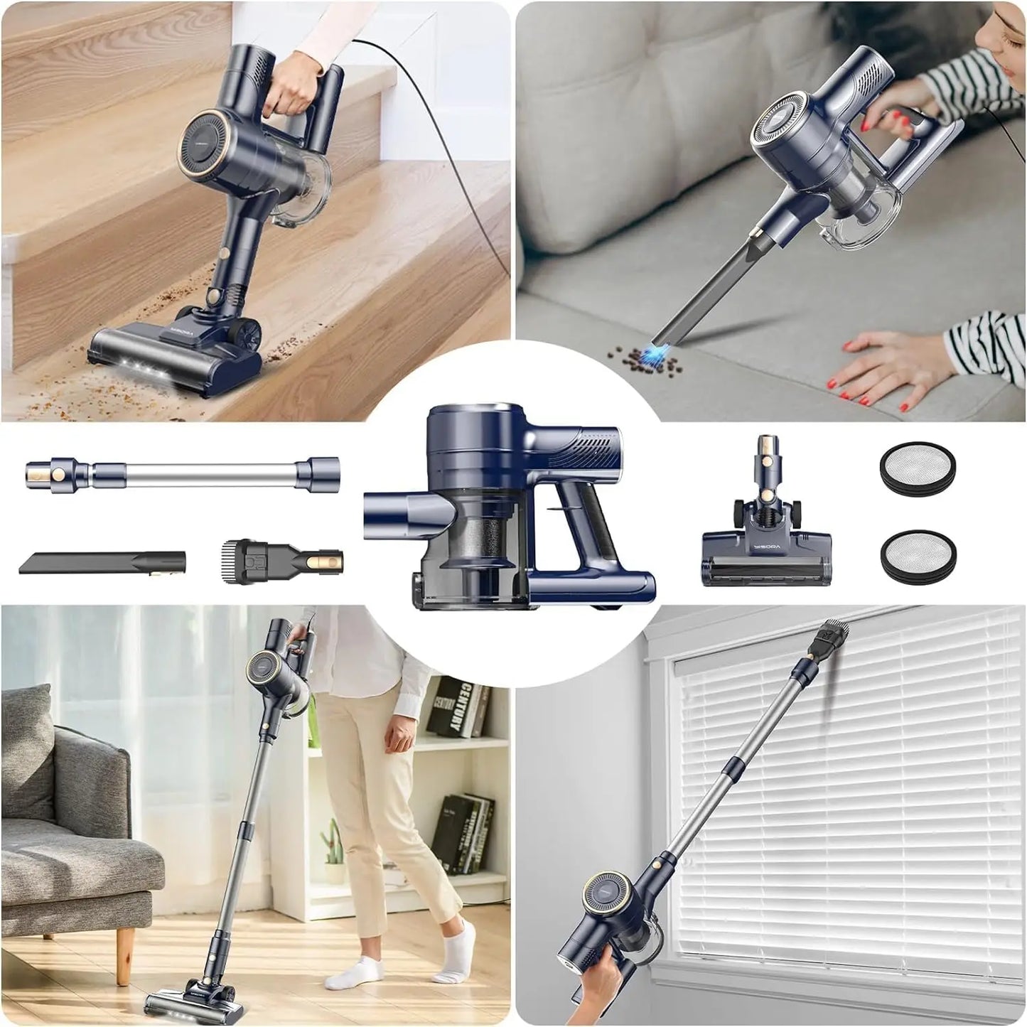 INSE Corded Vacuum Cleaner 600W 23KPa With Dry Floor Mode