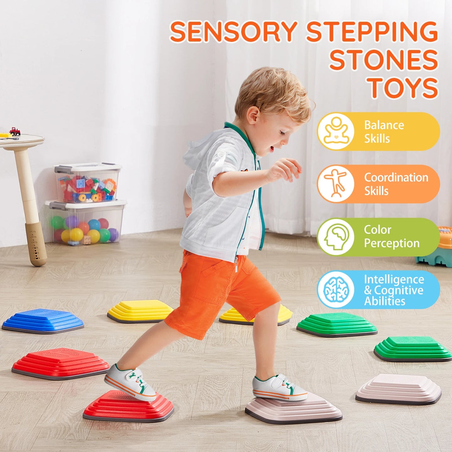SucceBuy Balance Training Stepping Stones For Kids Sensory Coordination