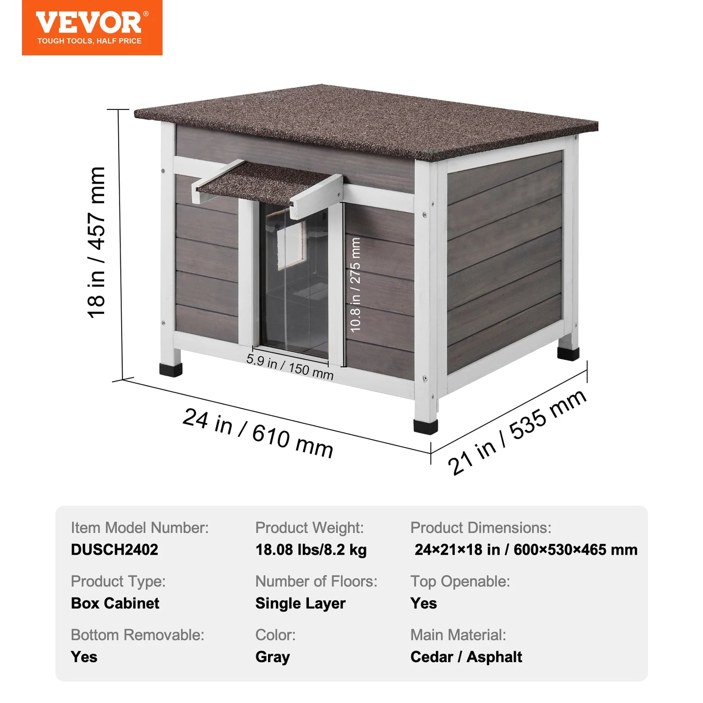 SucceBuy Outdoor Wooden Cat House Weatherproof Shelter for Cats