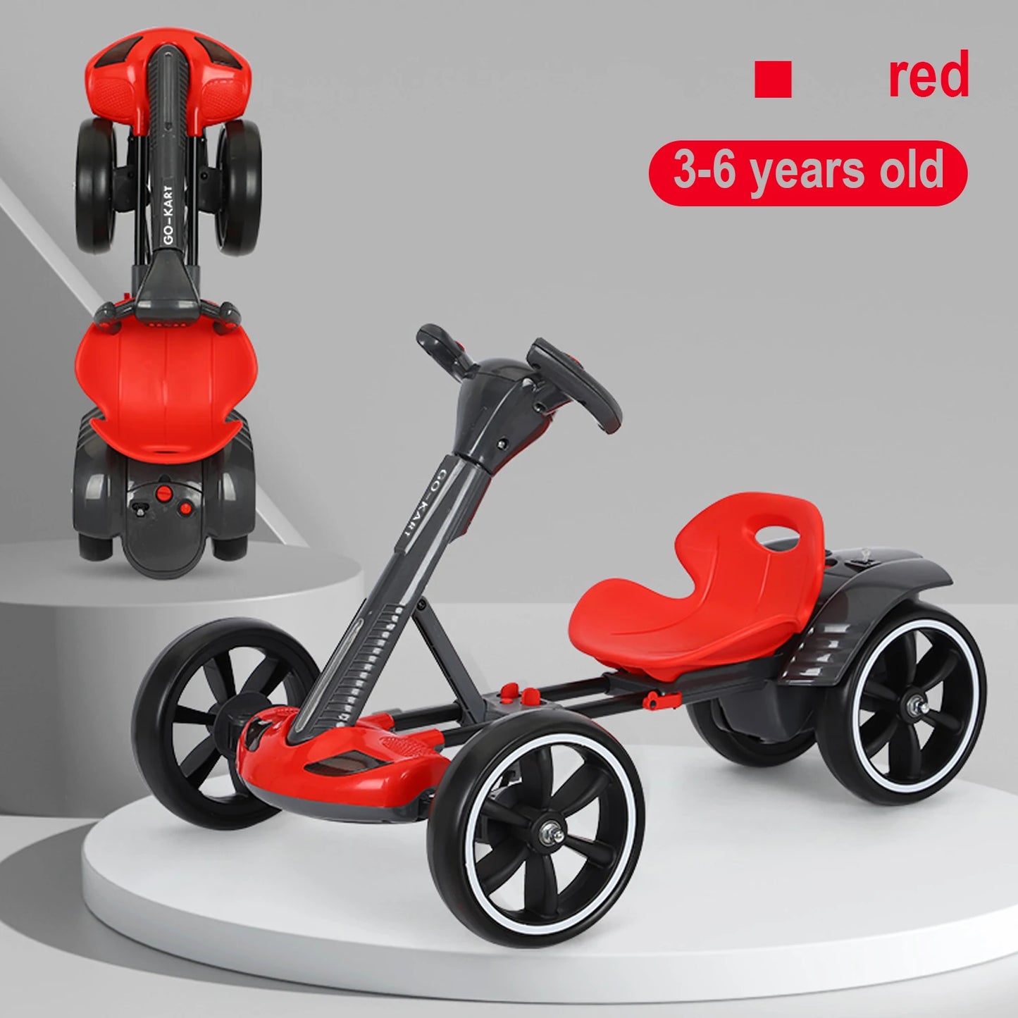 AOVOPROCE Remote Control Electric Go Kart Bluetooth 4 Wheels