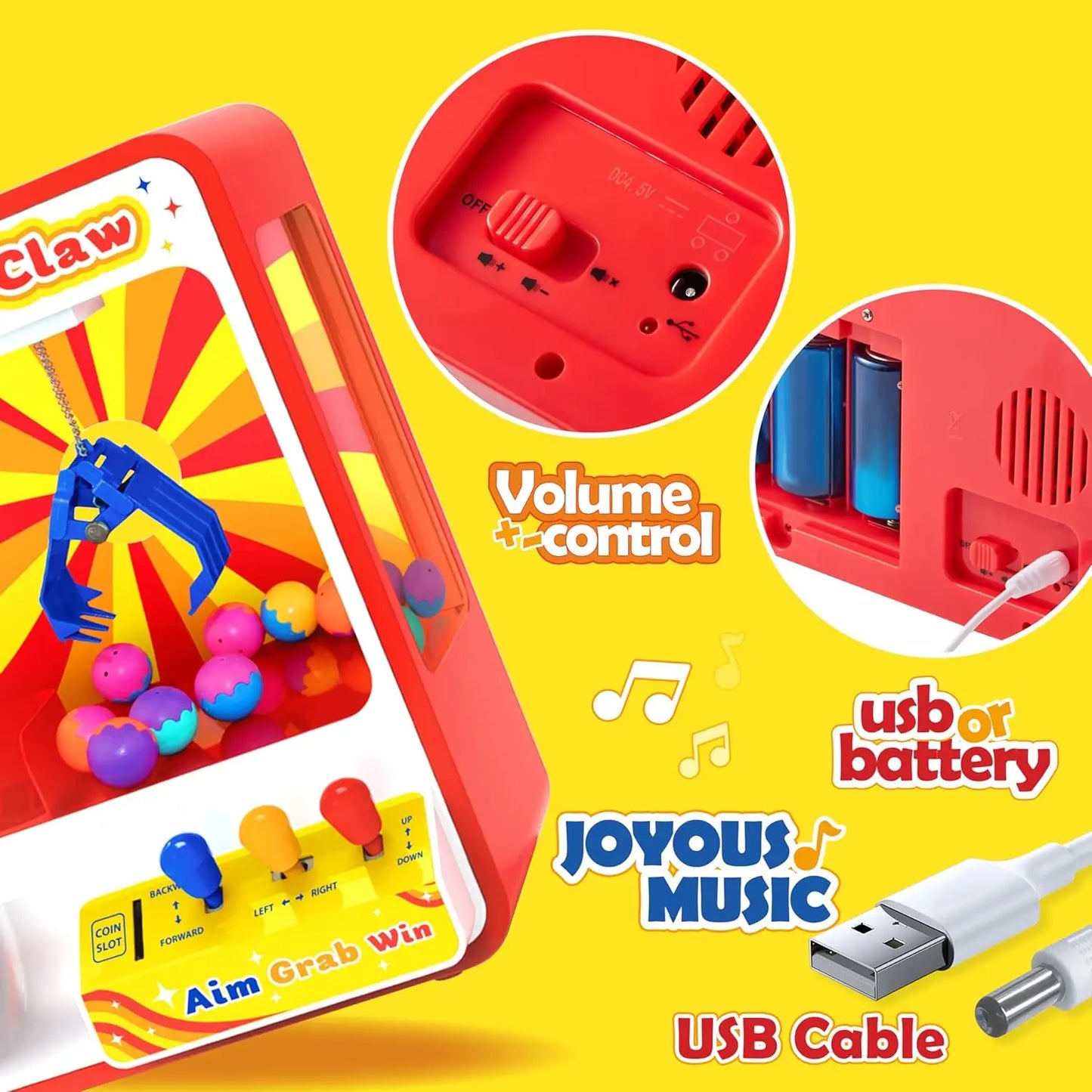 Joyfy Claw Machine Arcade Toy Vending Machine for Kids