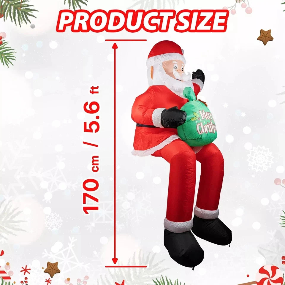 5.6FT Inflatable Christmas Santa Claus Decoration LED Home Ornament Christmas Gifts Supplies Toy Xmas Yard Decor