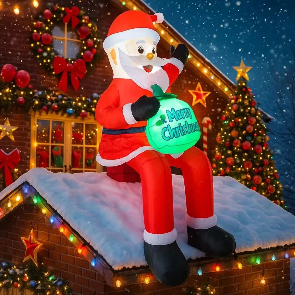5.6FT Inflatable Christmas Santa Claus Decoration LED Home Ornament Christmas Gifts Supplies Toy Xmas Yard Decor
