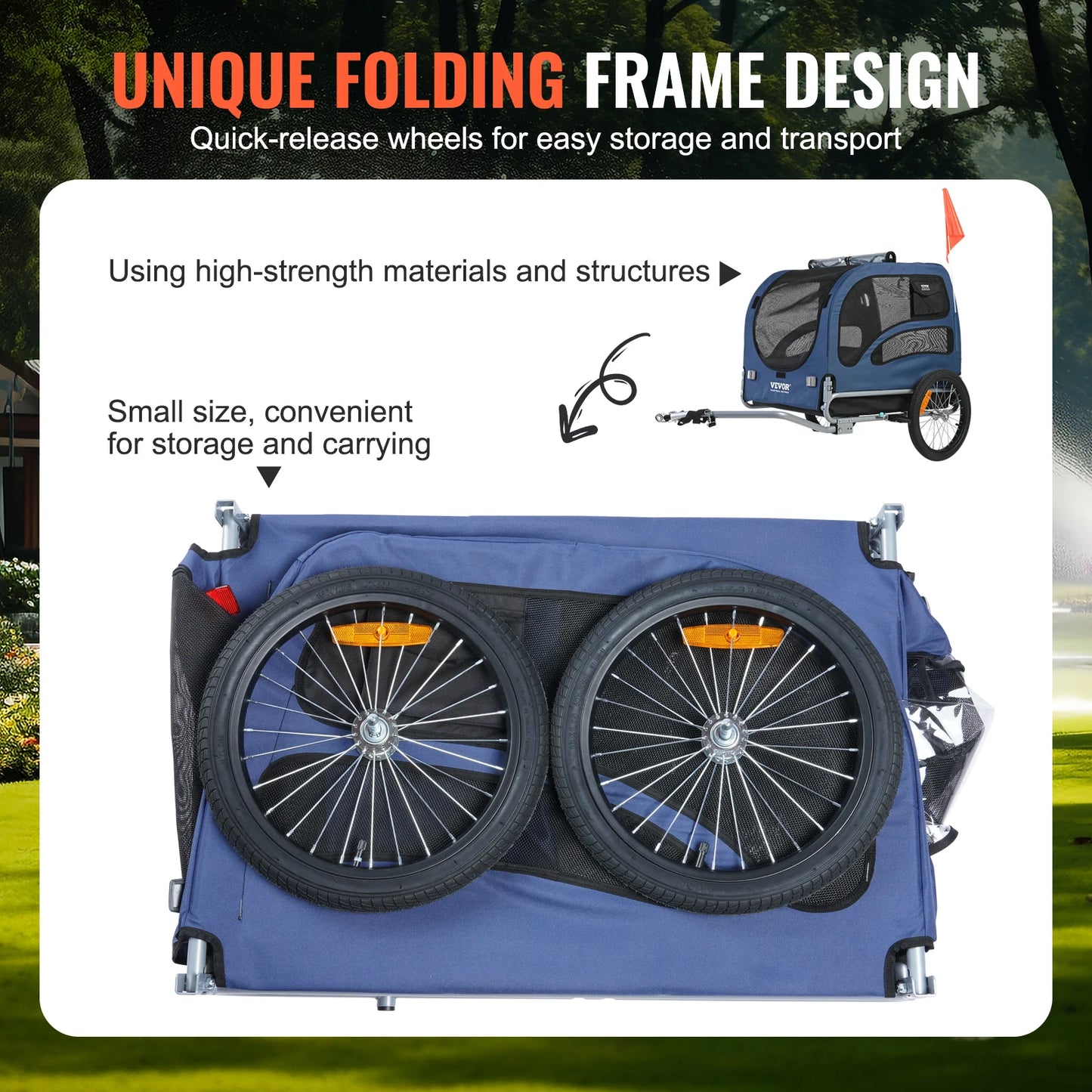Pet Cart Bicycle Carrier Dog Trailer With Coupler Reflectors Flag 100 Lbs