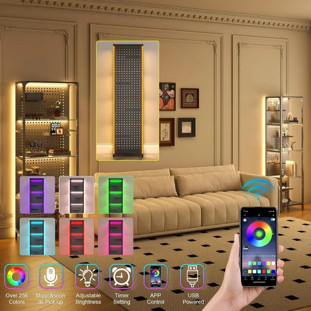 LED Glass Display Shelf For Collectibles Curio Cabinet