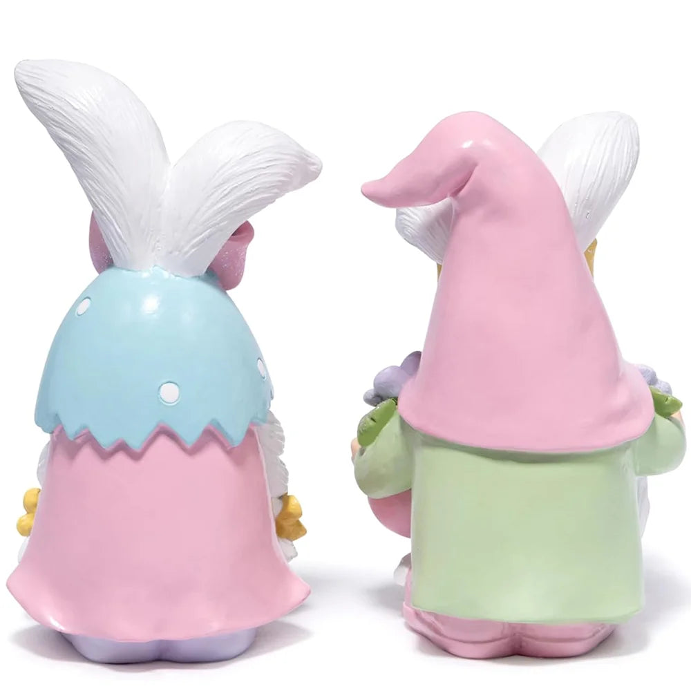 Hodao Resin Easter Gnome Figurine Set Spring Home Decor