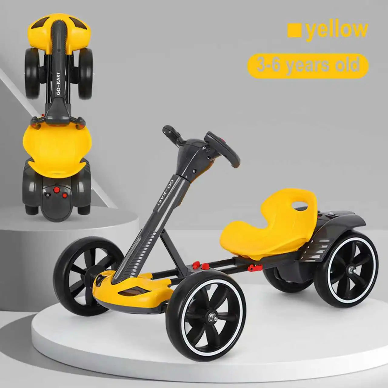 AOVOPROCE Remote Control Electric Go Kart Bluetooth 4 Wheels