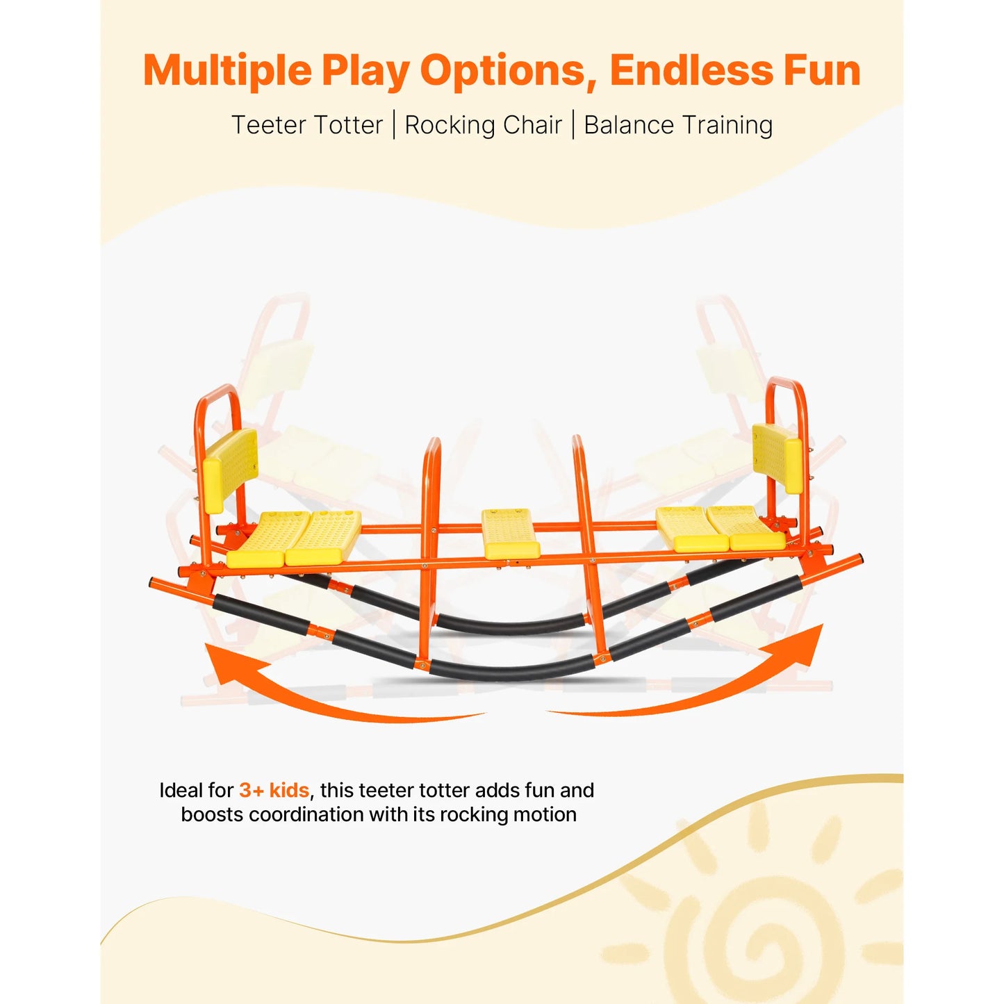 Kids Seesaw 200 Lb Capacity Metal Teeter Totter Outdoor Backyard