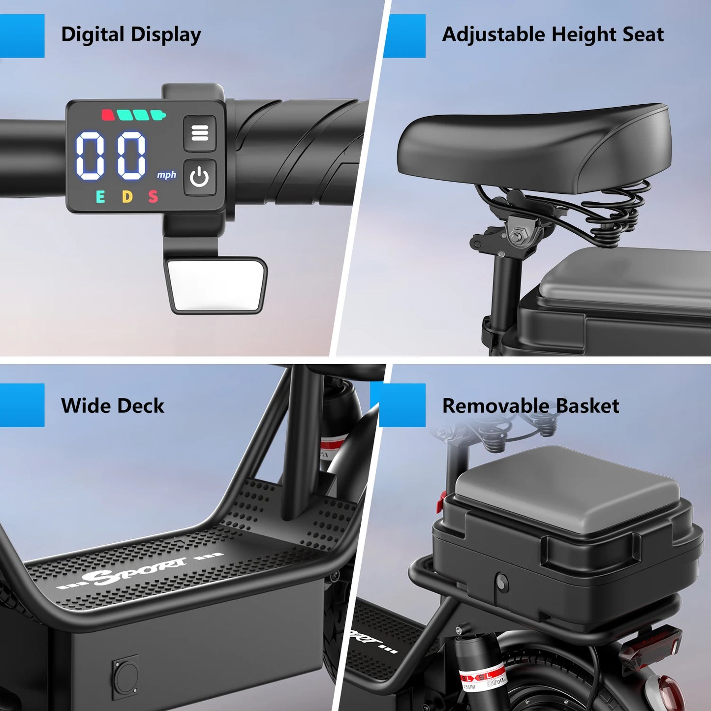 Terrosor Foldable Electric Scooter 650W 36V Battery