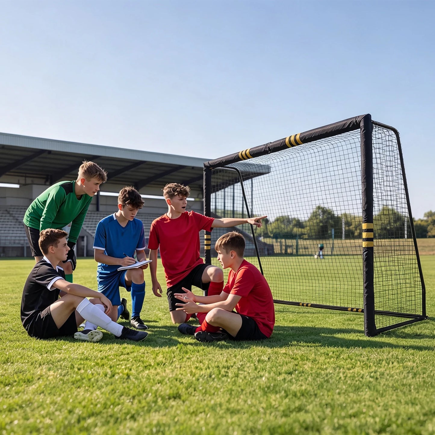 HiMISS Heavy Duty Galvanized Steel Backyard Soccer Goal Set