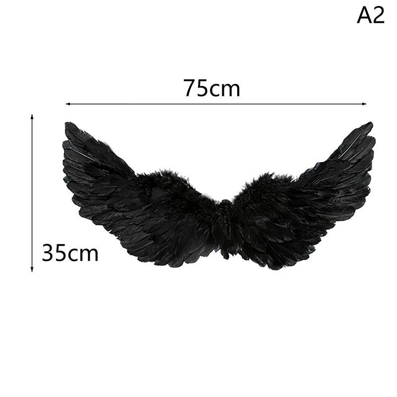 1Pc Kids Adult Party Swallow White Angel Feather Wings Wands Cosplay Elastic Straps Wedding Birthday Halloween Christmas