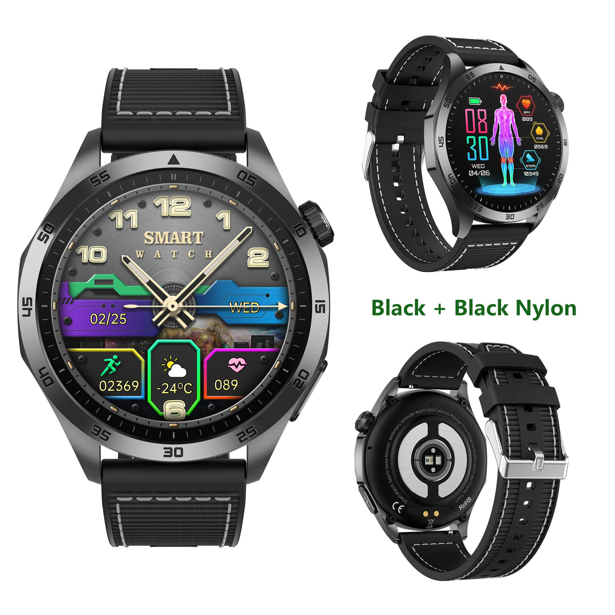 ECG PPG Health Smartwatch Blood Pressure Oxygen Tracking Bluetooth Calls
