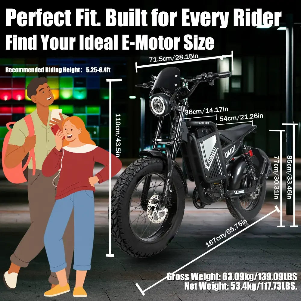 Baolujie DM01 60V 30Ah Electric Bike 42 MPH EBike