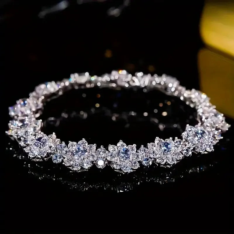 Moissanite S925 Sterling Silver Bracelet For Women Gift