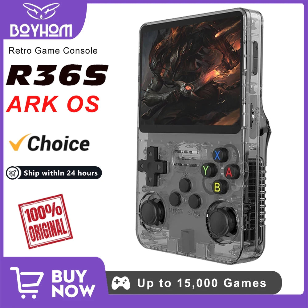BOYHOM Retro Handheld Game Console Linux System Portable Pocket Player