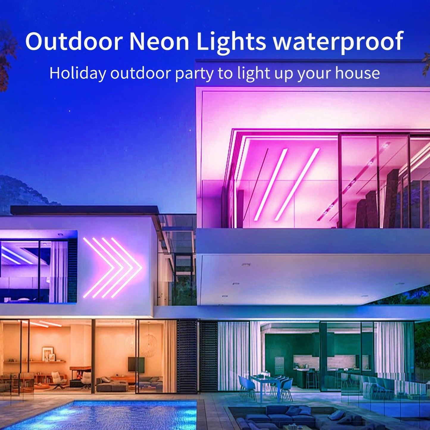 Neon LED Strip Light, Flexible Rope Lights, IP65 Waterproof, Music Sync, App/Remote Control, Multiple Modes for Bedroom Decor