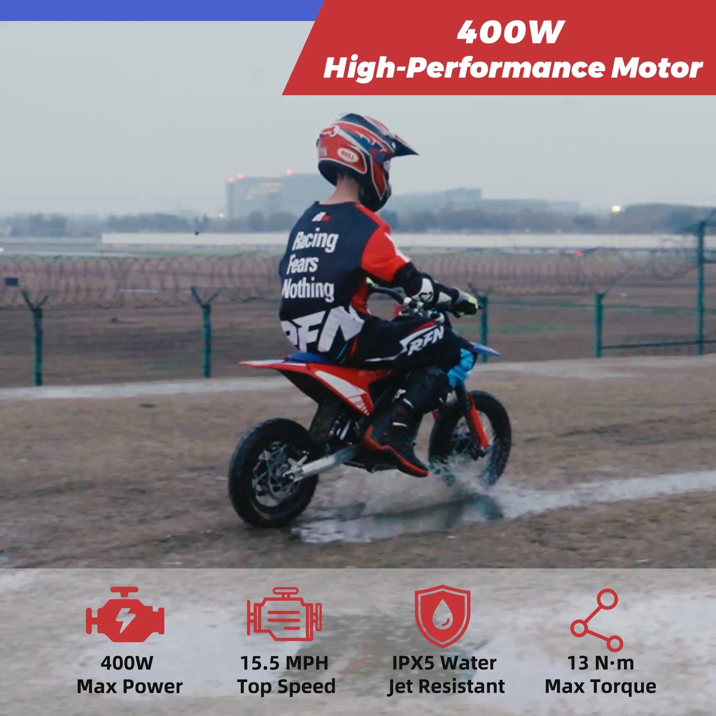 RFN Warrior Kids Electric Dirt Bike Off Road Motorcycle For Outdoor Riding
