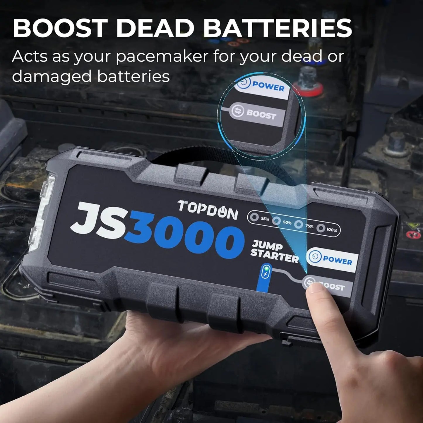 Topdon JS3000 3000A Car Jump Starter Power Bank Portable
