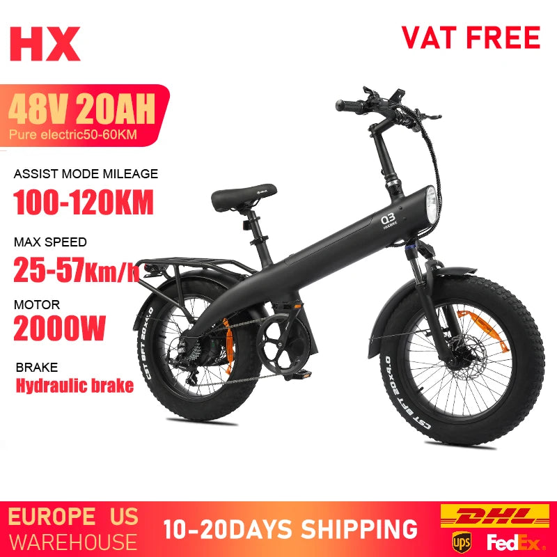 HX Q3 2000W Electric Bike 48V 20Ah Fat Tire OffRoad