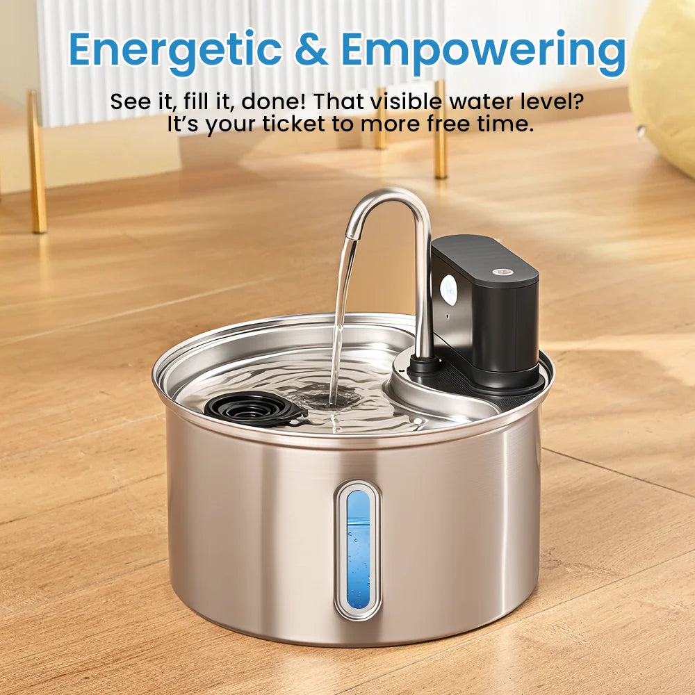 Cityflee Stainless Steel Cat Water Fountain Smart Wireless Automatic Dispenser
