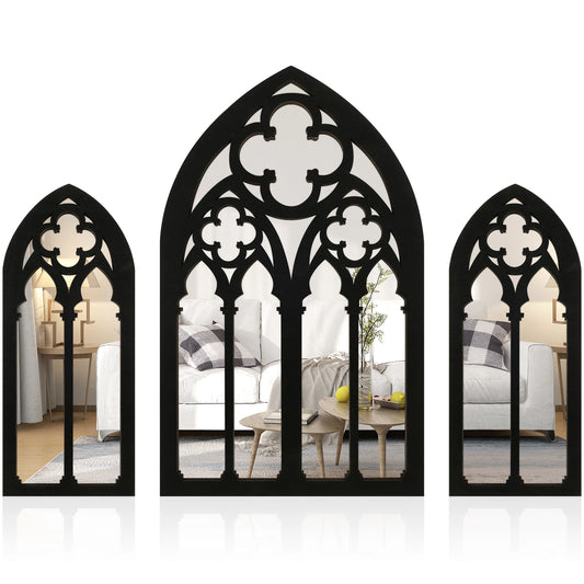 Acrylic Gothic Cathedral Window Mirrors Set For Living Room Decor