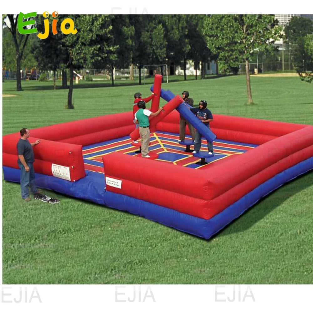 4 Person13Ft Pro-Grade Commercial Pedestal Joust Arena Inflatable Game Heavy Duty Gladiator Battle Interactive for Kids & Adults