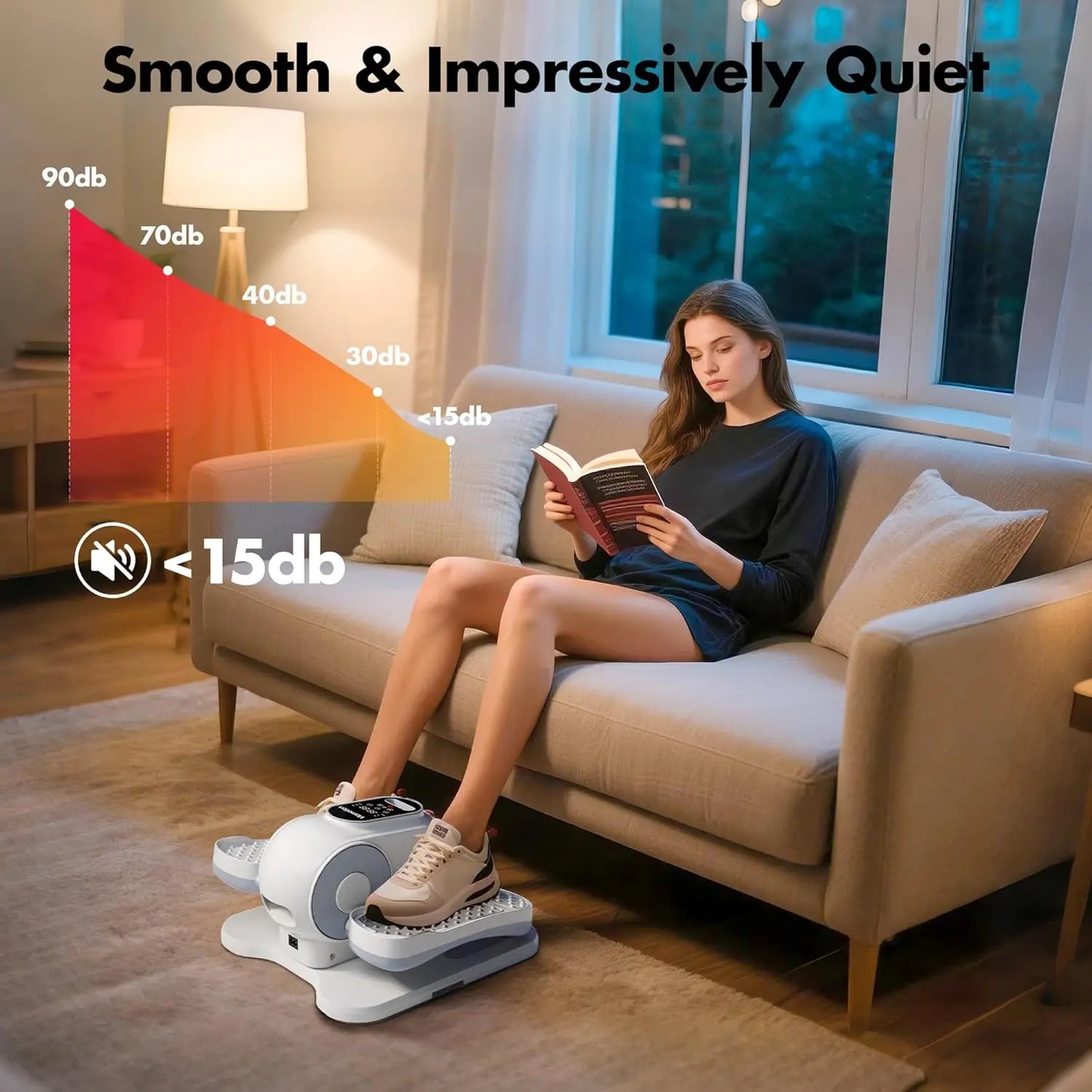Under Desk Elliptical Machine With Remote Control For Office Use