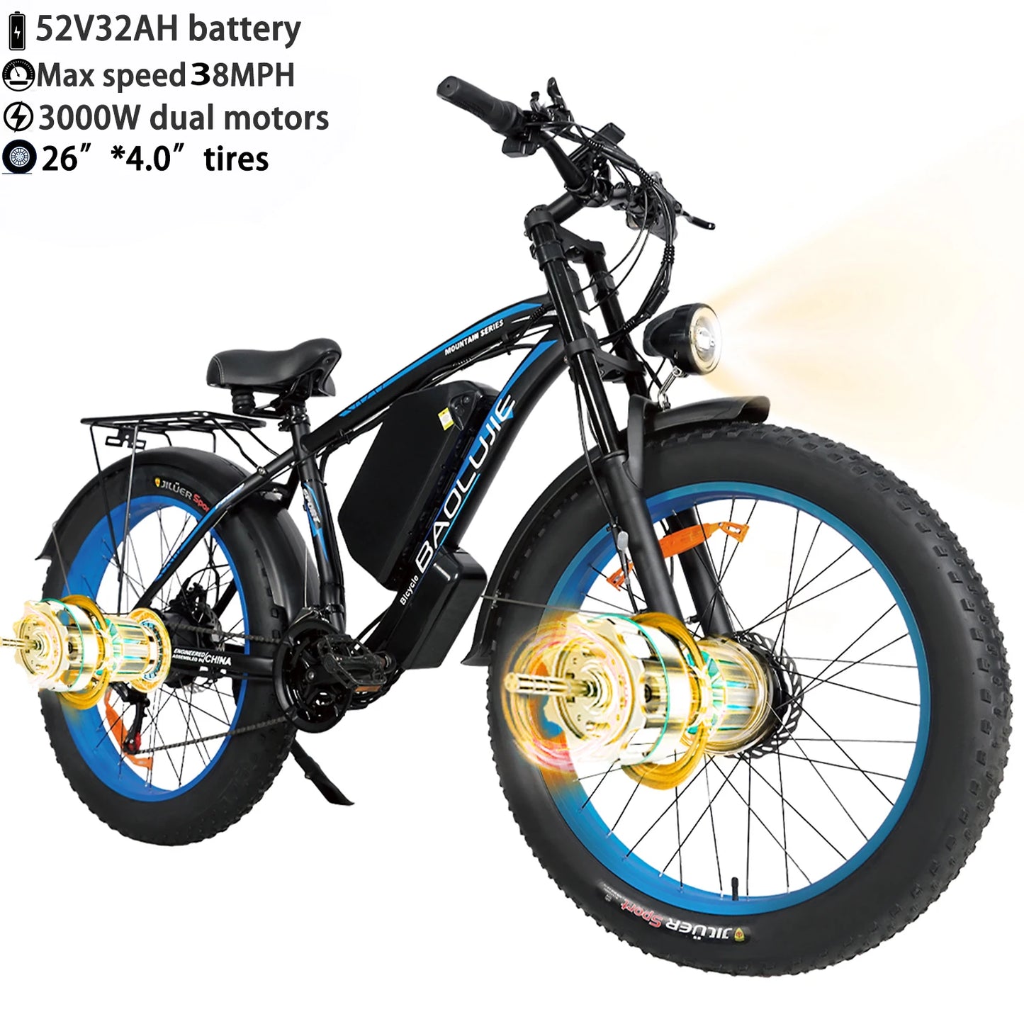 Baolujie Moto Electric Bicycle 1500 3000 5000W Peak