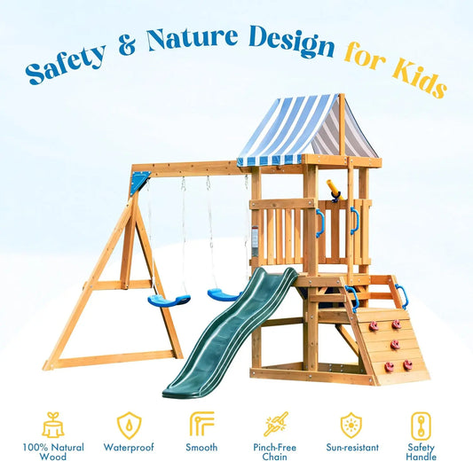 Rolife Robotime Robud Wooden Swing Set With Dual Swings