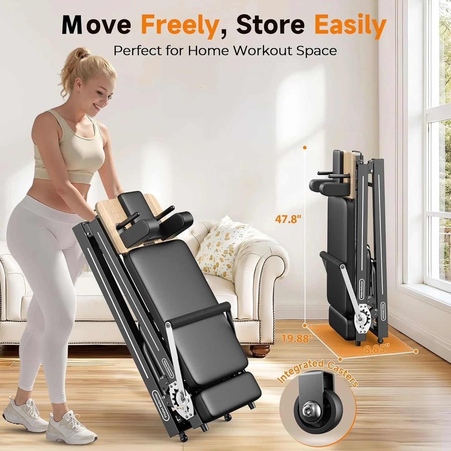 FED Fitness Foldable Pilates Reformer For Home Fitness
