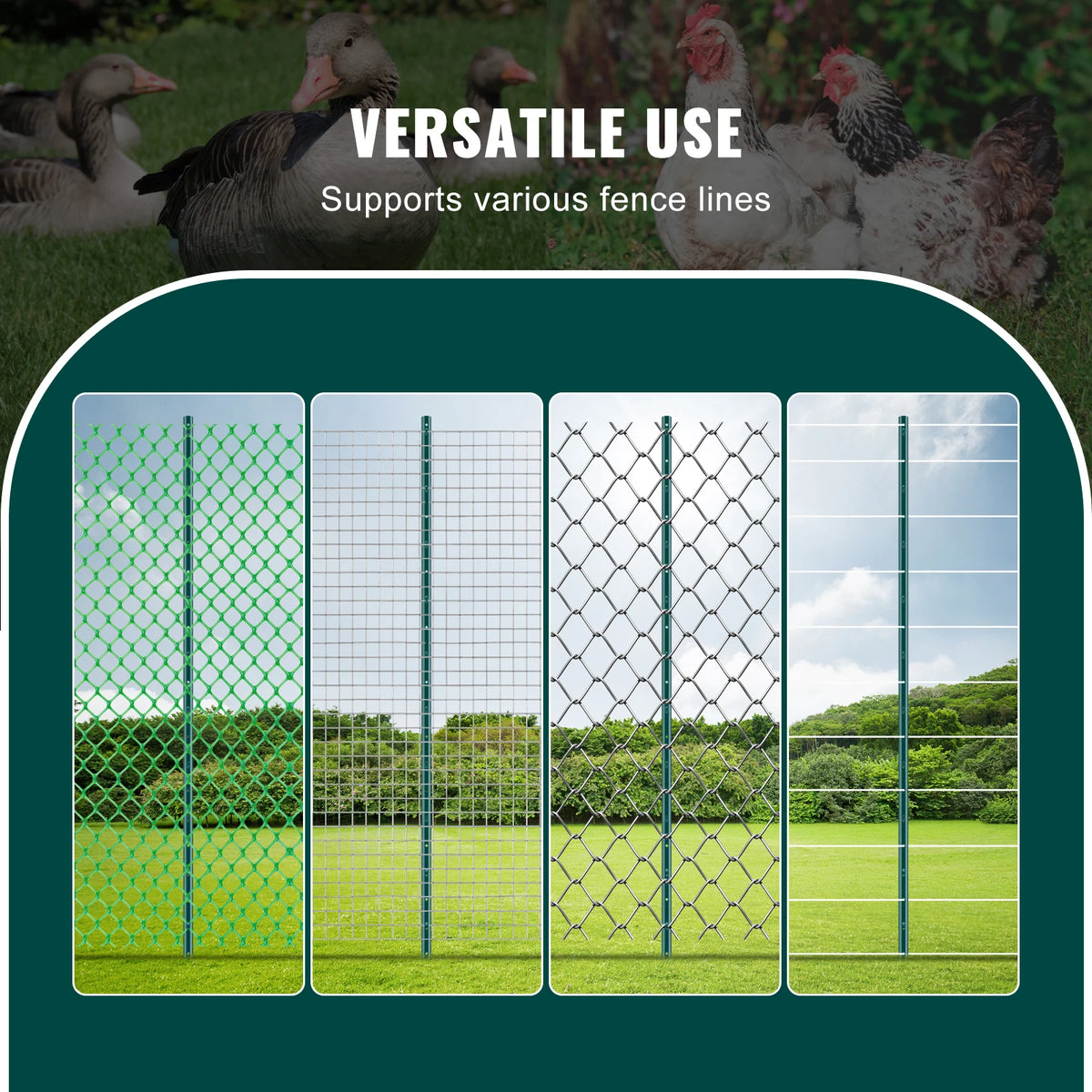 SucceBuy Heavy Duty Steel T-Post Fence Stakes for Outdoor Fencing