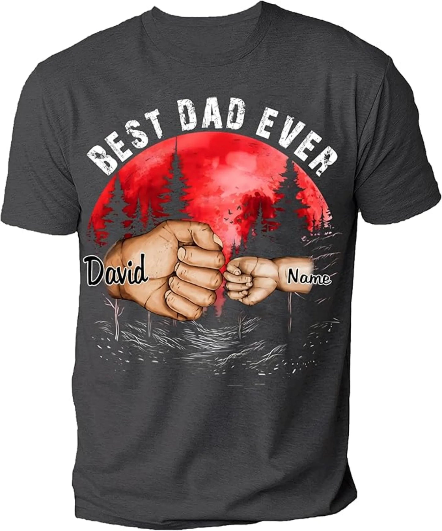 Personalize Best Grandpa Dad Ever Custom Fist Bump T Shirt