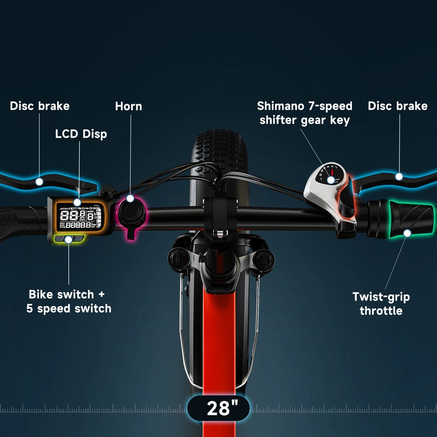 LIONLAND 960Wh Peak Electric Bike for Adults with Fat Tires