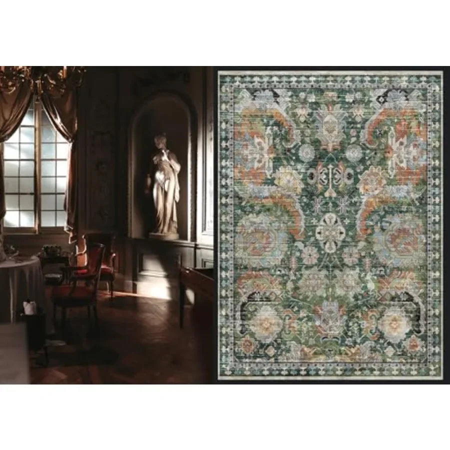 Kilim Pattern Washable Polyester Area Rug Anti Slip For Living Room