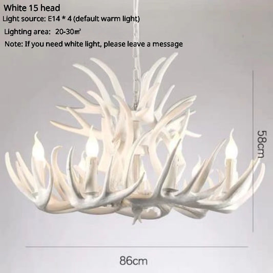 American Retro Deer Antlers With Lampshades Indoor Home Lighting