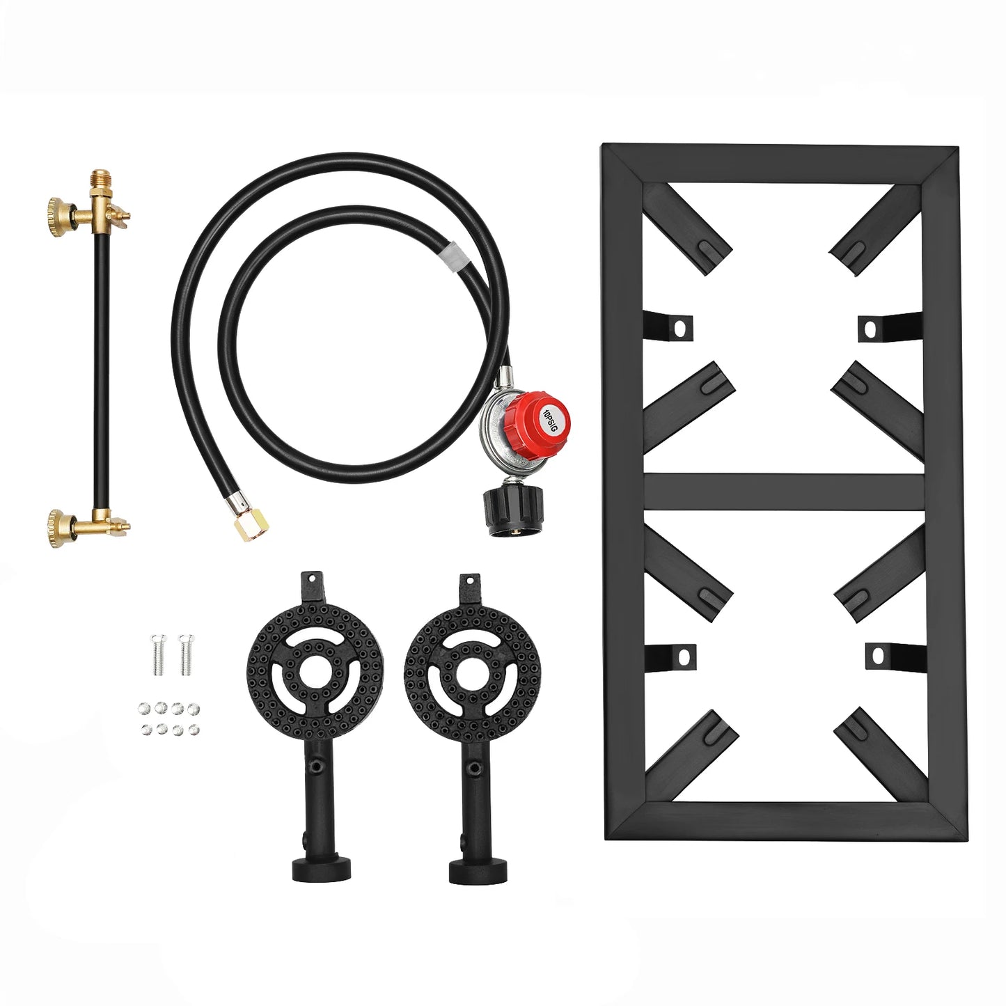 Portable Double Burner Outdoor Gas Stove Propane Cooker With Regulator