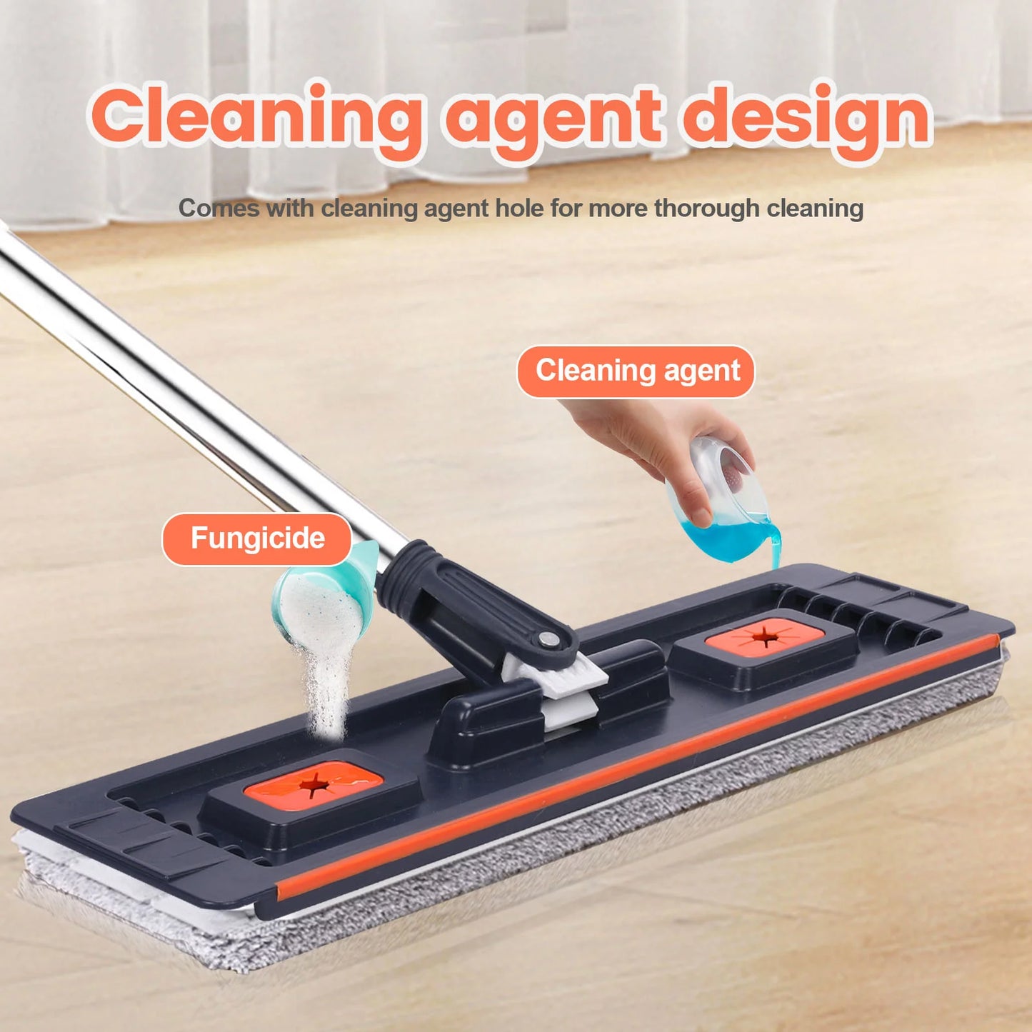 Floor Cleaning Mop With Separate Clean And Dirty Water Bucket
