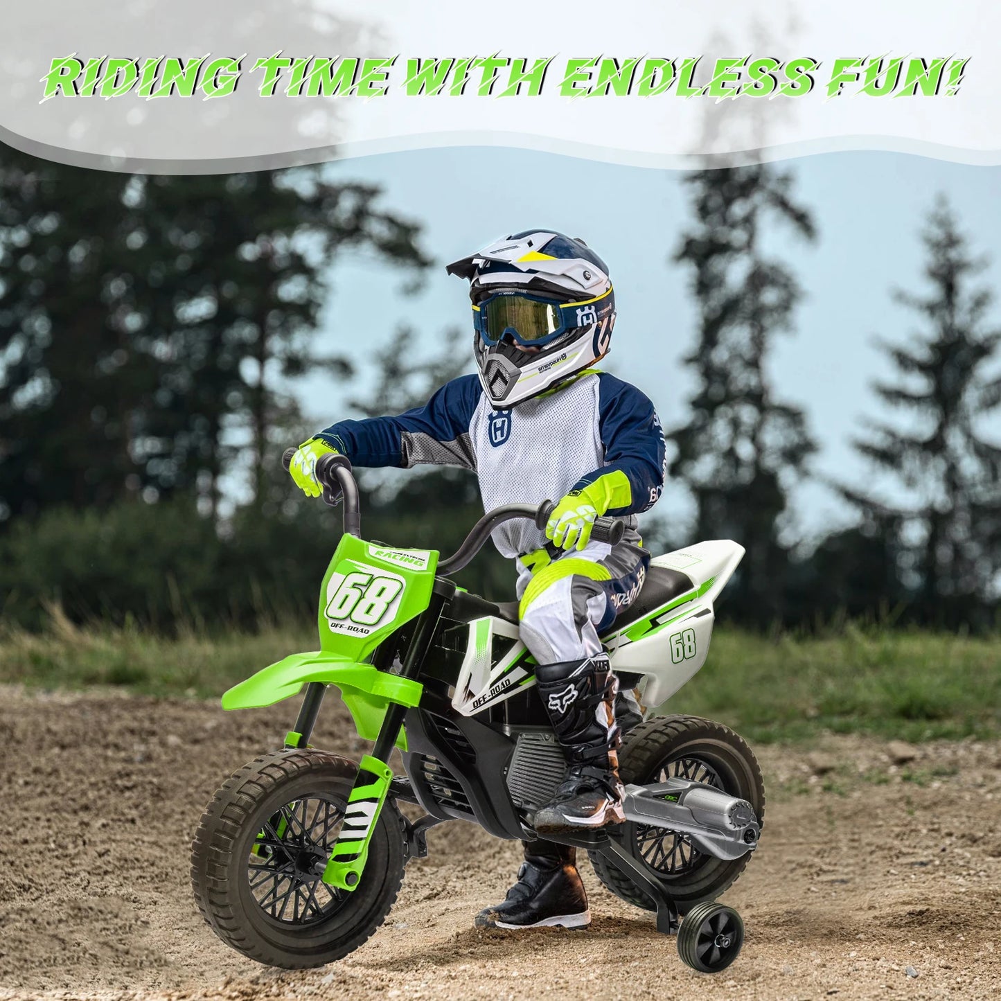 HiMISS 12V Kids Electric Dirt Bike With Twist Grip Throttle
