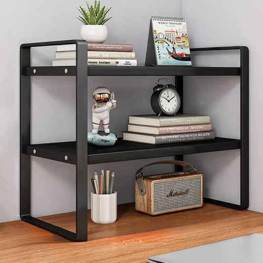 LUSQI 2 Tier Desk Shelf Storage Rack