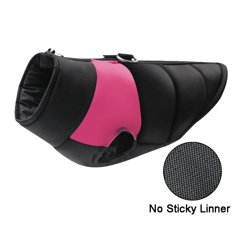 Padded Winter Dog Coat Vest With Zipper Waterproof