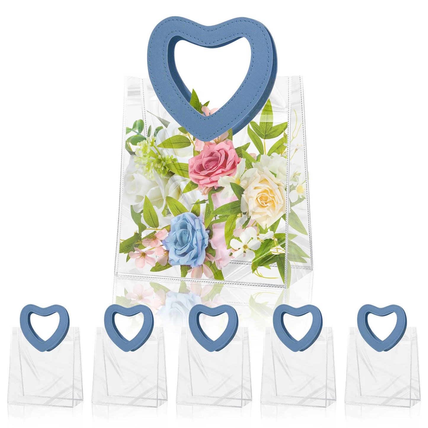 Portable  Pvc Tote Bag  Practical  Wedding  Tote Bag  Heart Ornament  Versatile  Candy Gift Bag  For Wedding Favor