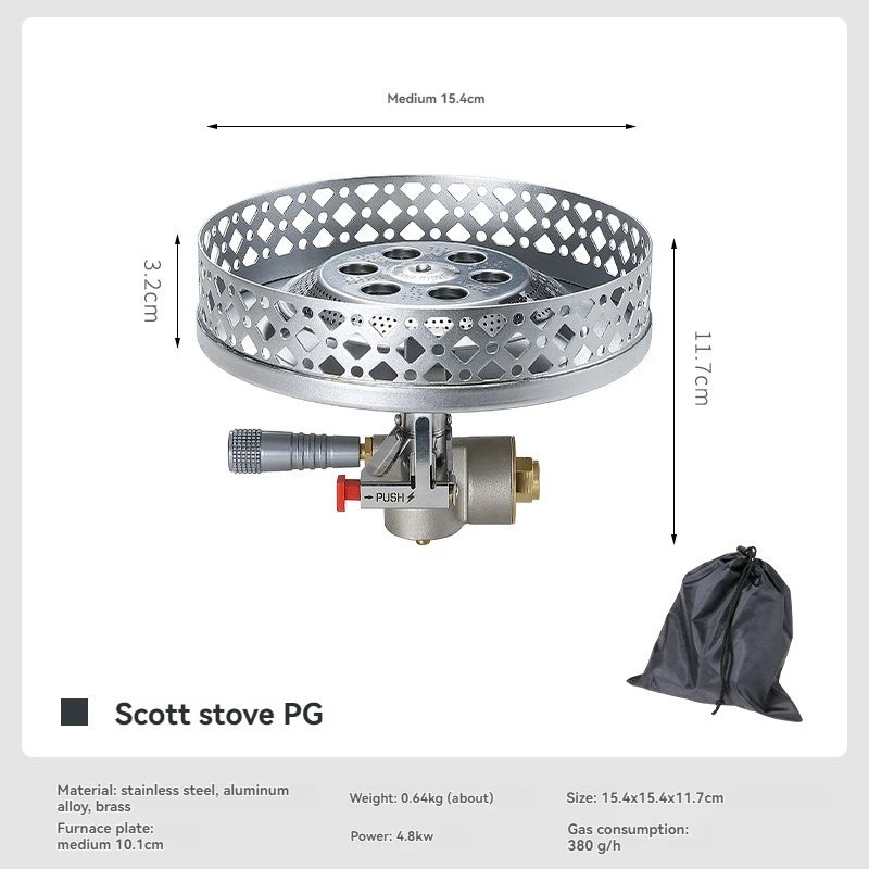CAMPINGMOON PG-4 Scott Propane Stove Camping Large Diameter Windproof and Stable Pressure Stove Head Portable High Power Gas Stove