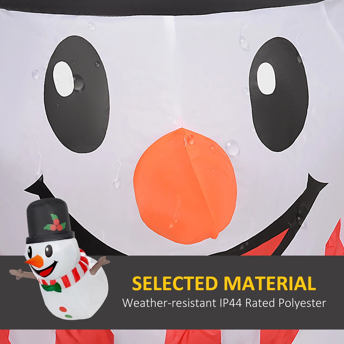 3.4' Christmas Inflatables Hanging Snowman with White LED Lights, Blow-Up Outdoor Christmas Decorations for Lawn Garden Party