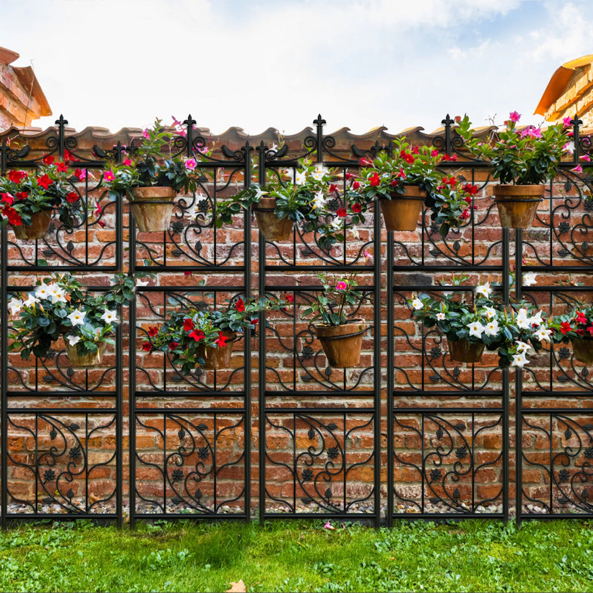 Decorative Metal Garden Trellis Panel for Climbing Plants and Flowers