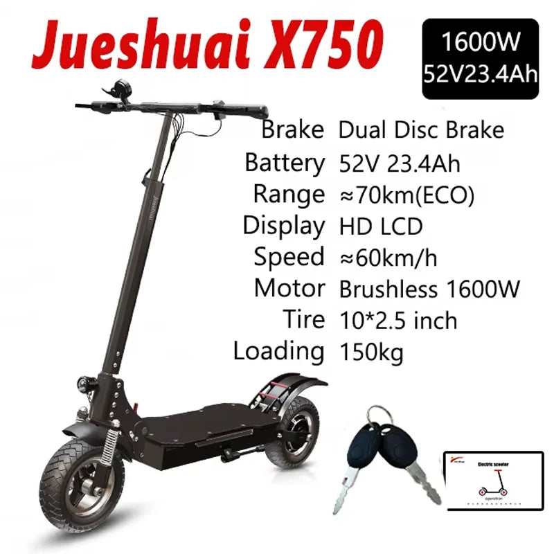 Jueshuai Outdoor Off Road Electric Scooter 48V 72V 1000W 6000W