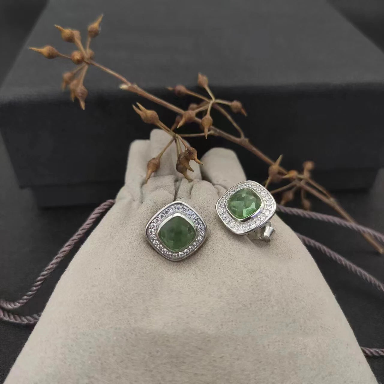 Sterling Silver Zircon Necklace And Earrings Set For Unisex