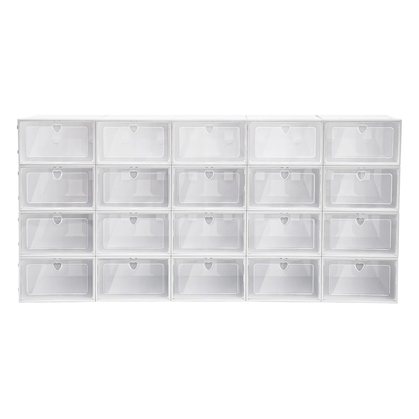 20PCS Foldable Flip Shoe Boxes Set, Shoe Rack Stackable Storage Container Plastic Clear Shoe Case Home Organizer 33*23*14cm