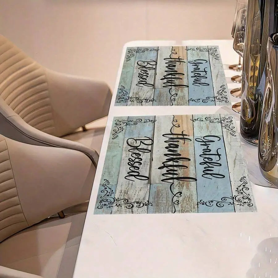 4-Pack, Home Kitchen Placemats, Thanksgiving Pattern Placemats, Kitchen Dining Table Room Stylish Home Decor, Suitable For Famil